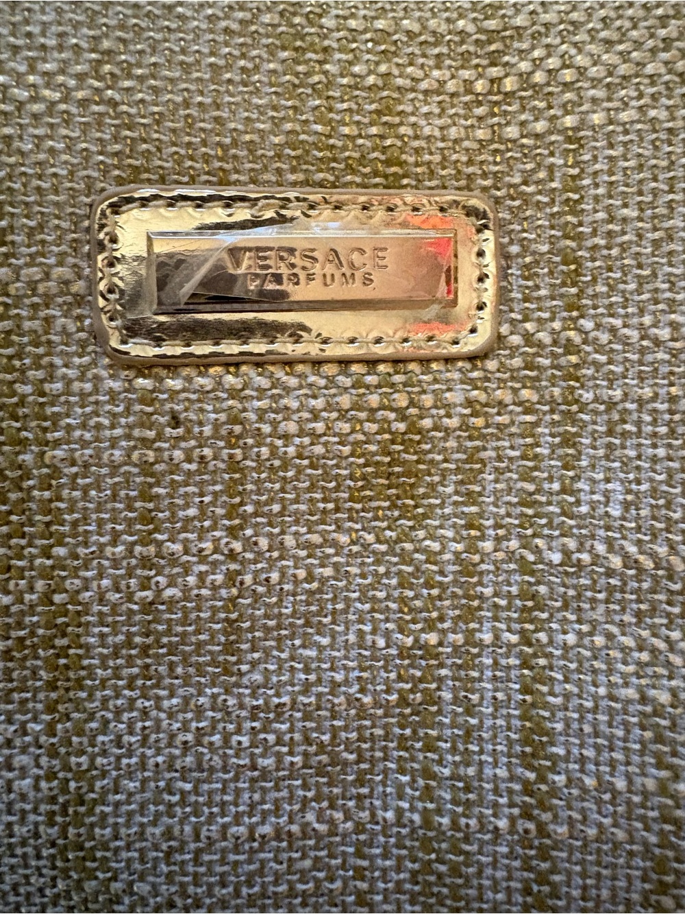 NWOT Versace Parfums Gold Woven Tote Bag - Picture 3 of 8